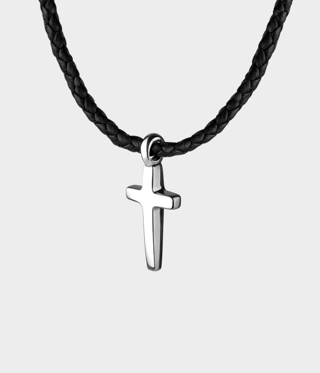 Buy Men Cross Necklace, Black Leather Necklace, Golden Cross Pendant,  Christian Jewelry, Leather Jewelry, Boyfriend Gift Online in India - Etsy