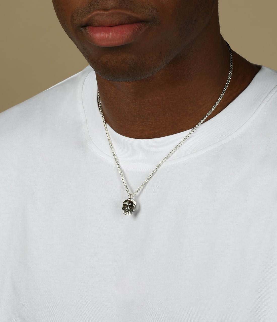 Men's Sterling Silver Dragon Winded Skull Necklace - Jewelry1000.com