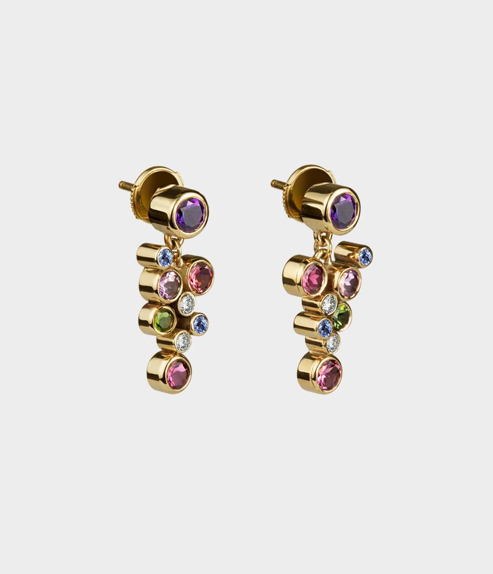 Roundhaus Diamond & Gemstone Stud Earrings