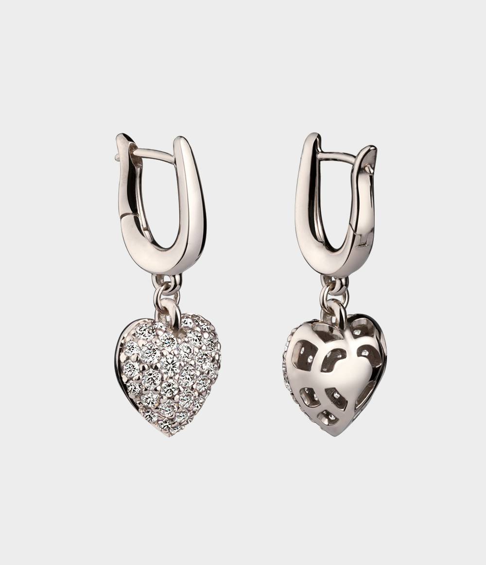Raspberry Heart Clip Earrings