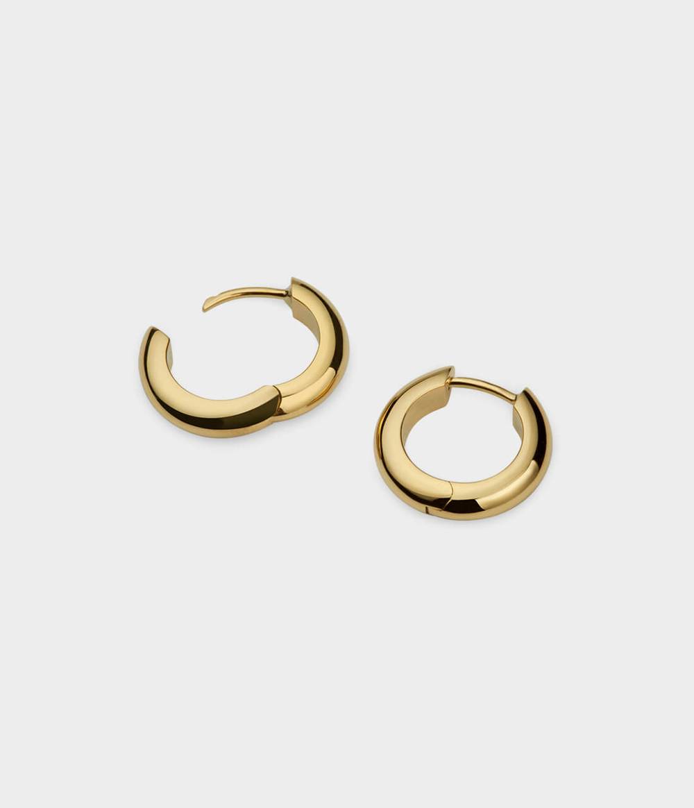 Soho Round Hoop Earrings in 9ct yellow gold
