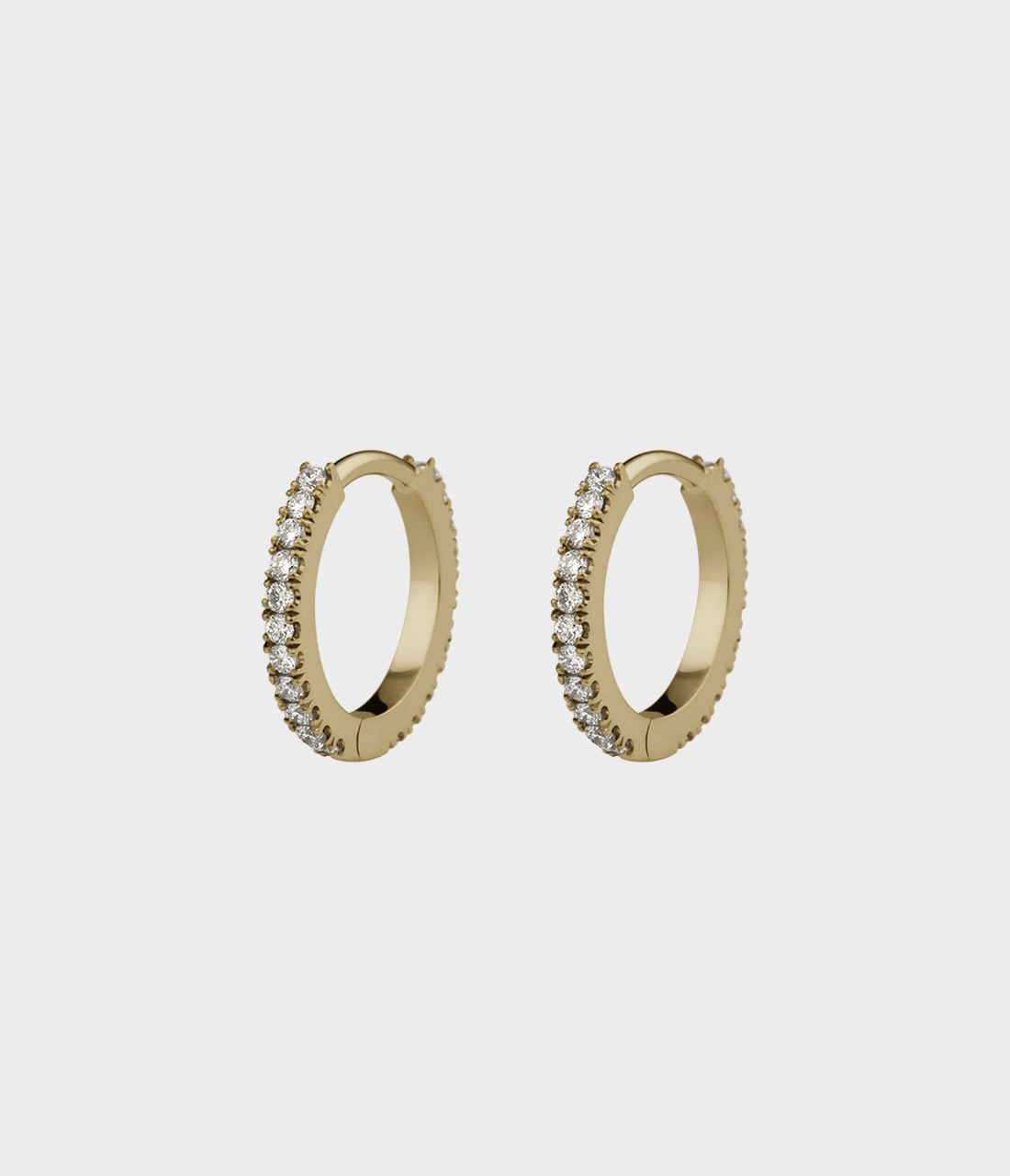 small pave diamond hoop earrings