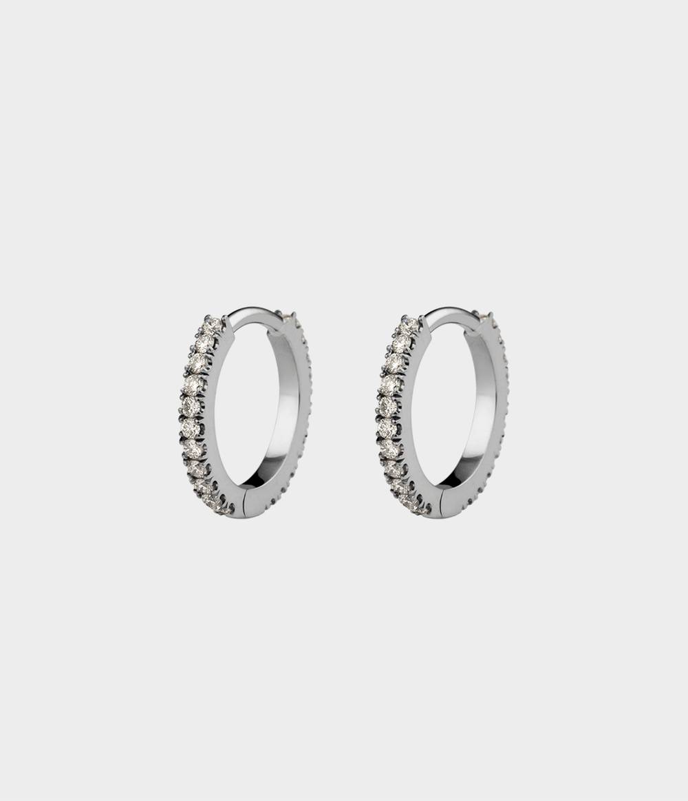 Pavé Diamond Hoop Earrings Small