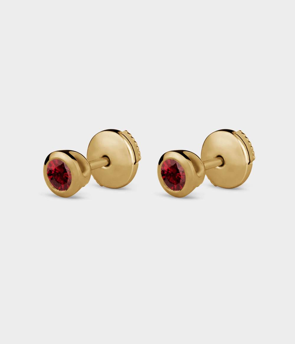 Halo Stud Stone Earrings Medium