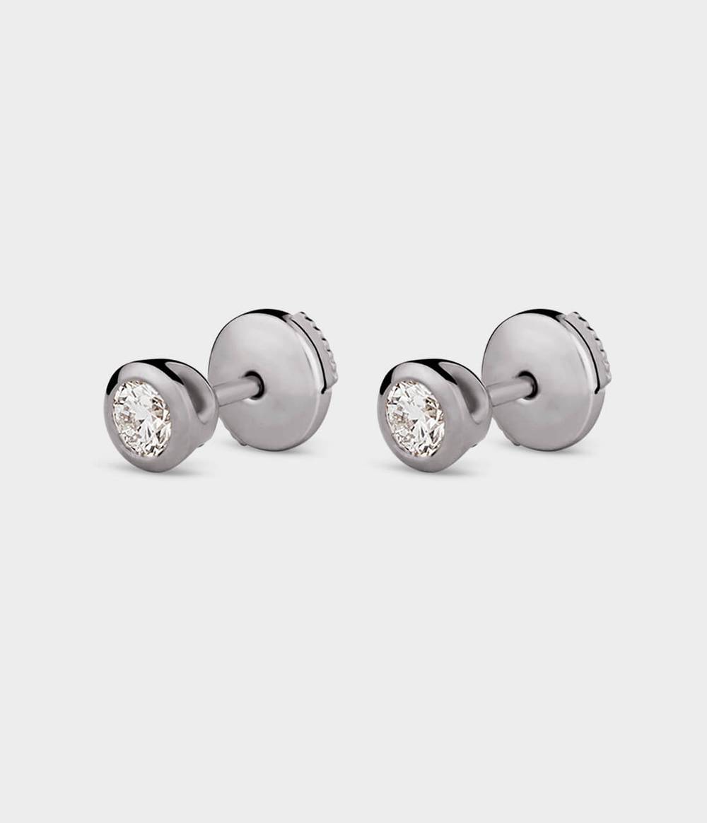 Halo Stud Stone Earrings Medium