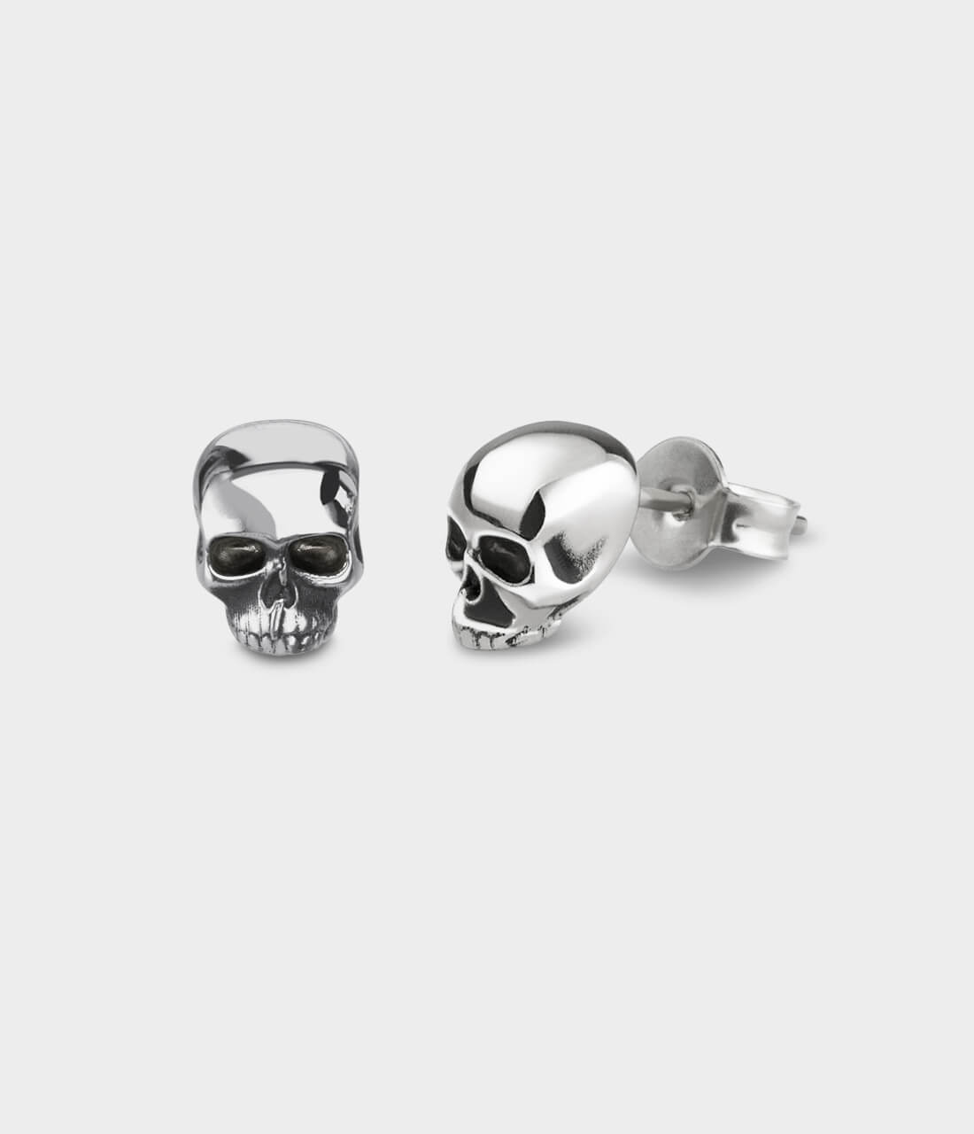 Silver skull clearance stud earrings