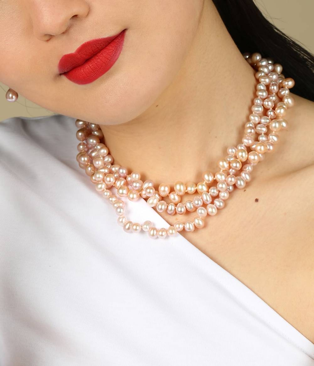 Contessa Triple Strand Pearl Necklace