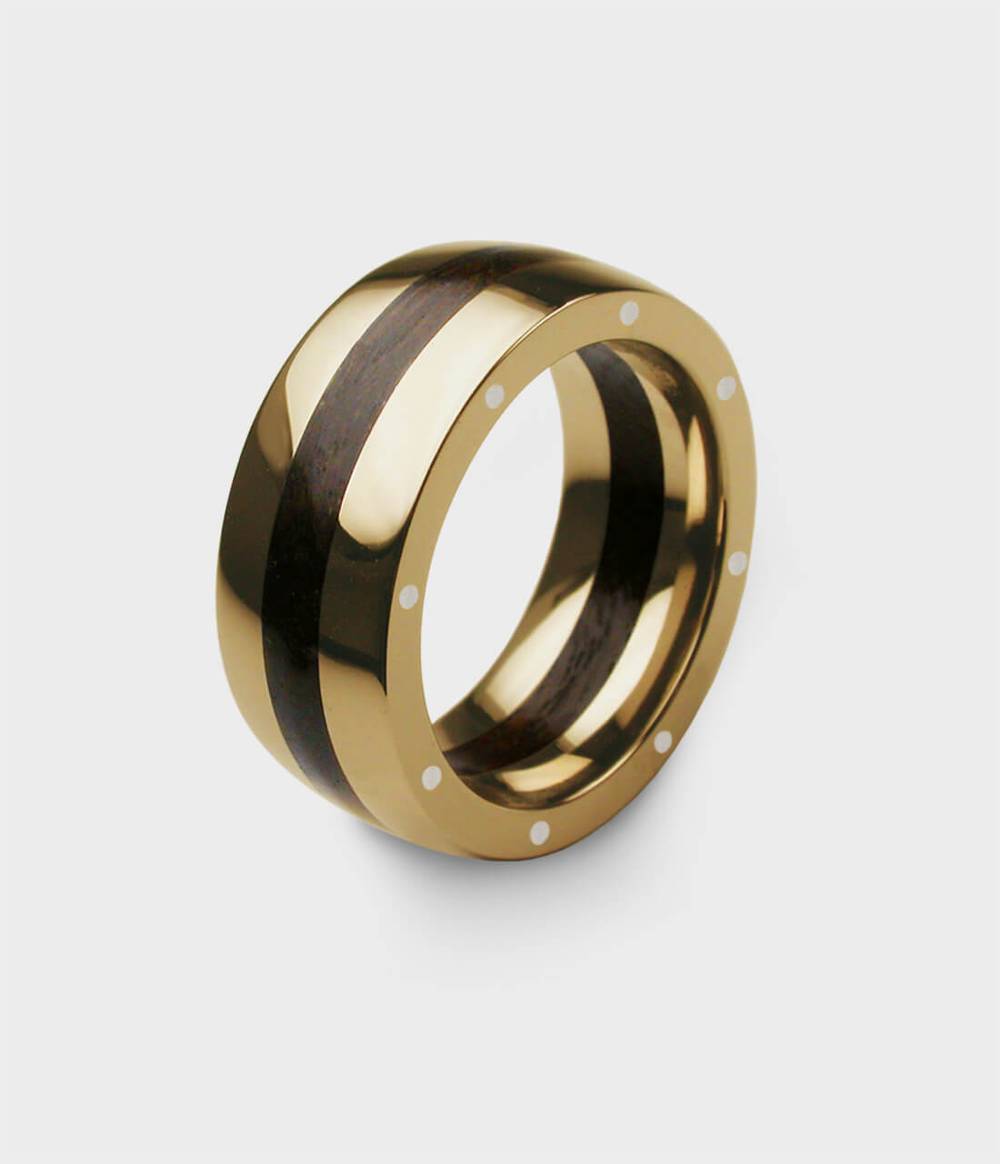 London Oak Geo Ellipse Ring