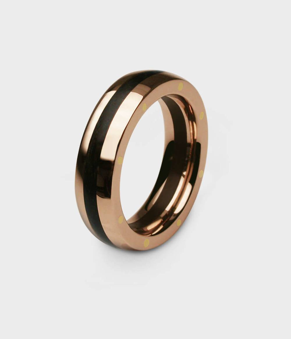 Thames Wood London Oak Geo Ellipse Slim Ring