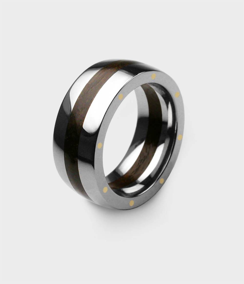 London Oak Geo Ellipse Ring