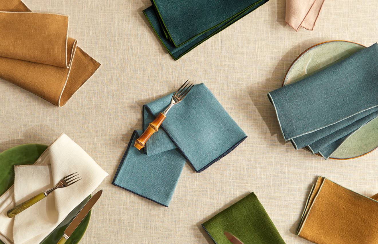 Table Linen & Accessories | Leather Coasters, Linen Napkins & Placemats ...