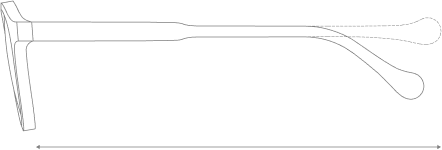 Desenho técnico da haste do óculos Mulle 