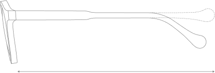Desenho técnico da haste do óculos Lino 