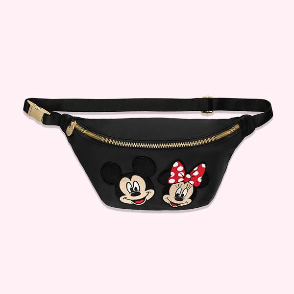 Jumbo Noir Fanny Pack with Medium Disney Mickey & Minnie Patch