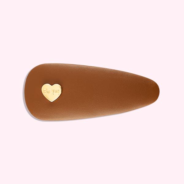 Heart Shaped Leather Hair Clip