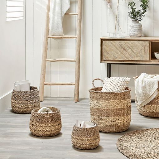 storage baskets. Furniture