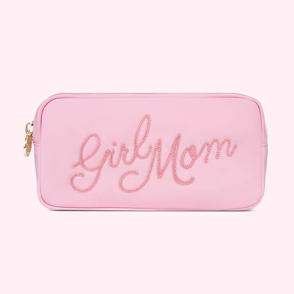 Hand Embroidered Girl Mom Small Pouch