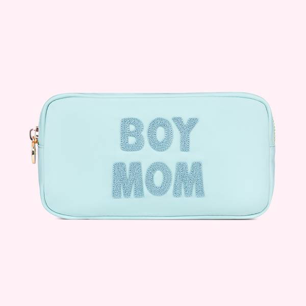 Hand Embroidered Boy Mom Small Pouch