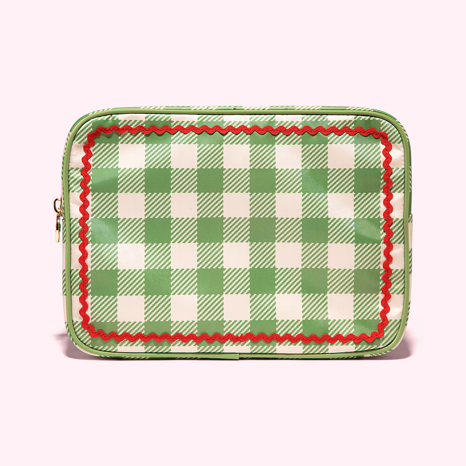 Stoney good Clover Lane Rainbow Gingham Large Pouch Brand New With Tags