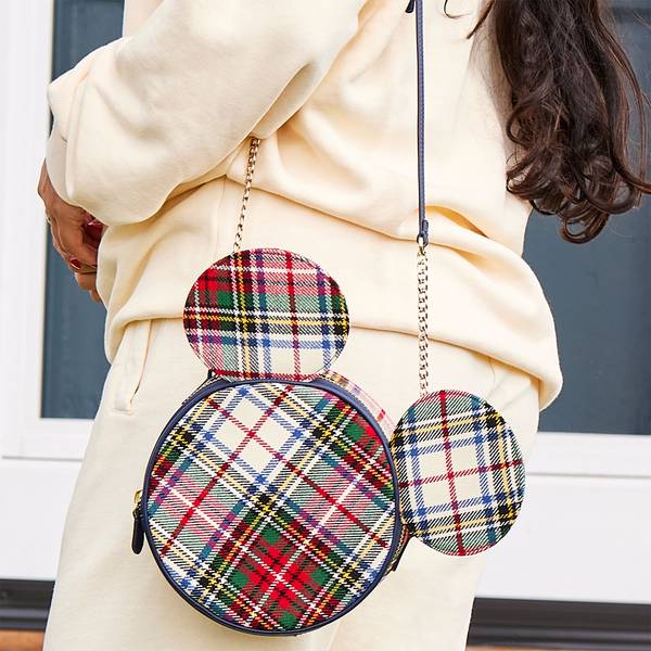 Plaid Mickey Mouse Crossbody Bag