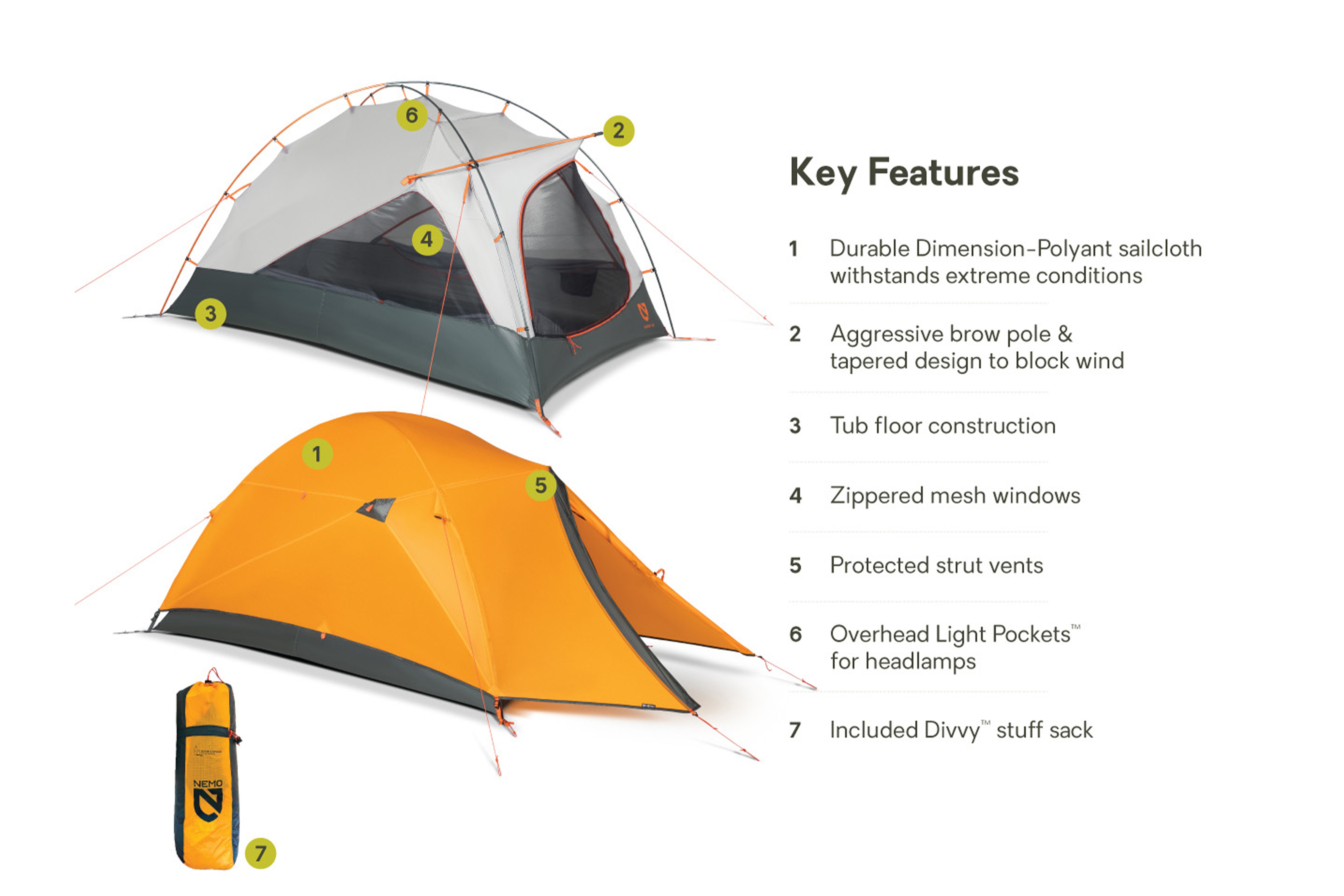 Kunai™ 3–4 Season Backpacking Tent | NEMO Equipment