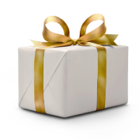 gift with a gold ribbon