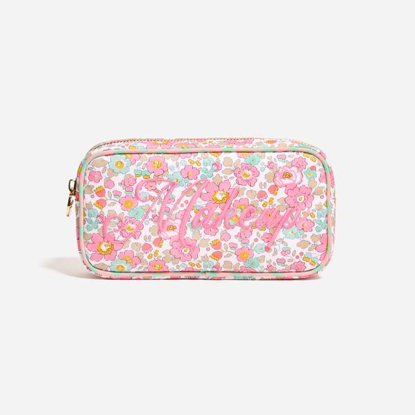 Makeup Embroidered Small Pouch Made with Liberty Fabric