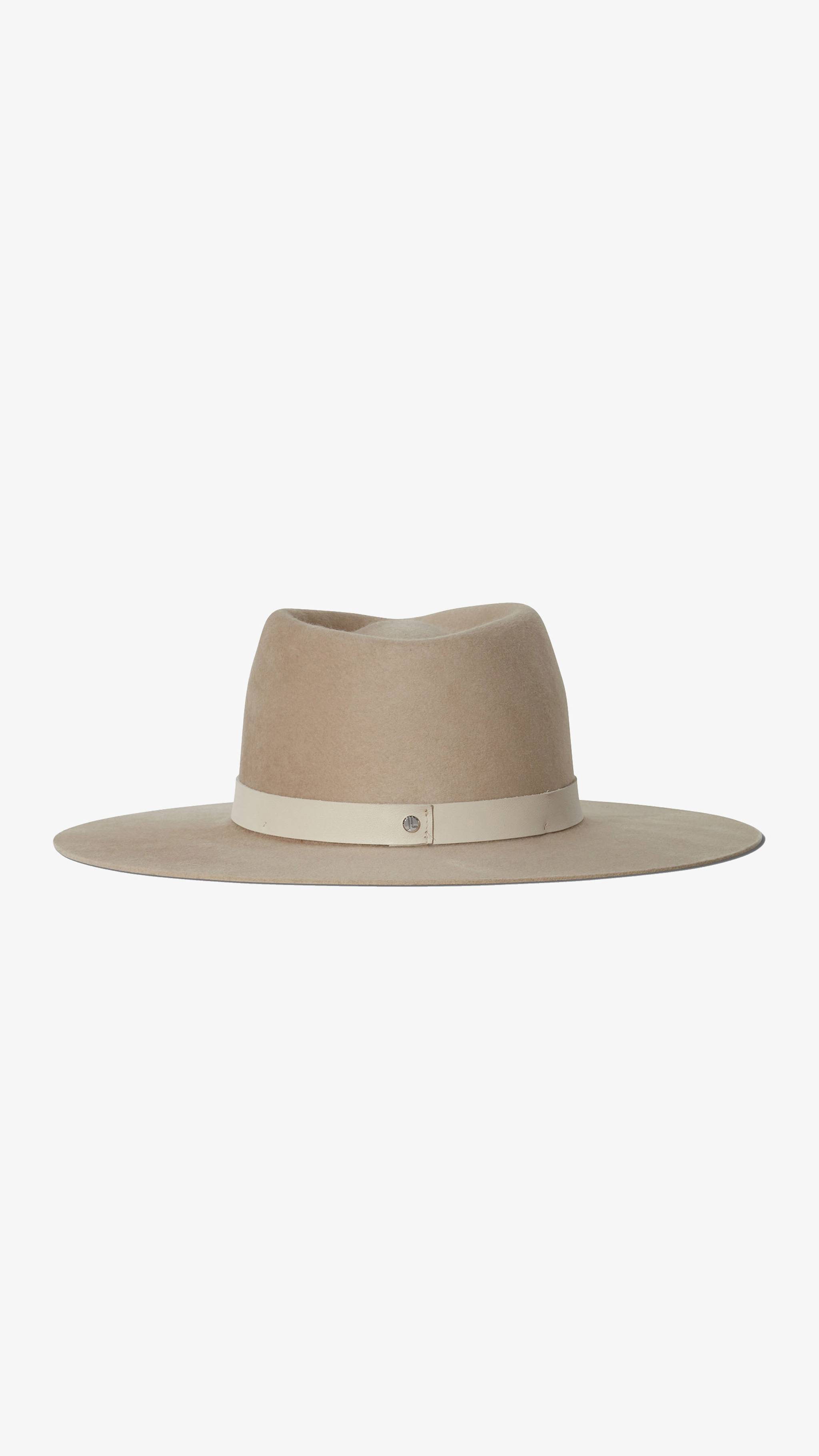 Janessa Leone Woman\'s Pebble 100% Virgin Wool Minimalist Cole Hat Janessa Leoné - Beck Wool Fedora - Natural – THE INVITE main image 2