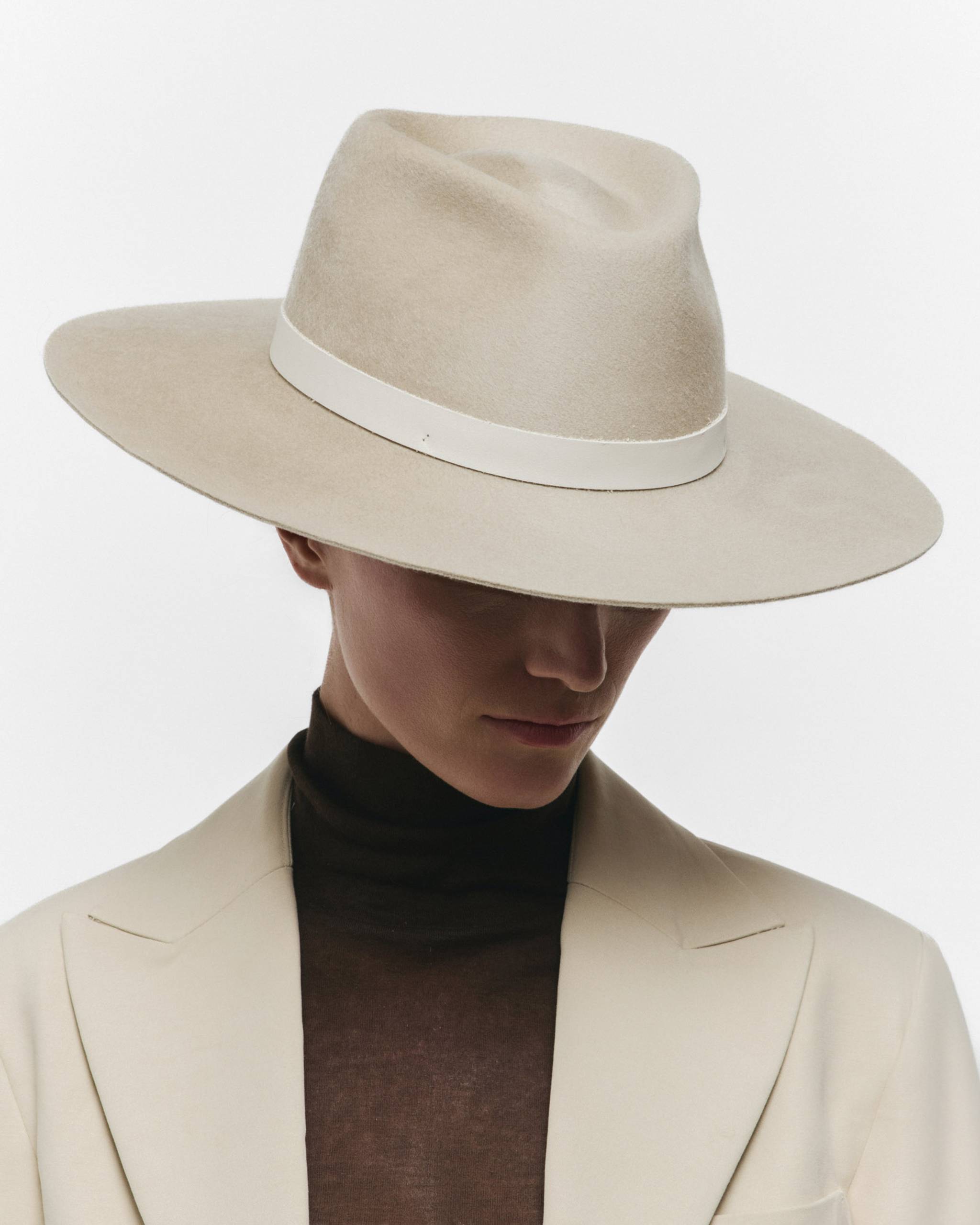 Janessa Leoné Cole Fedora Wool Hat in pebble color Size Medium NWT JANESSA LEONE Cole Hat In Pebble | ShopSimon main image 4