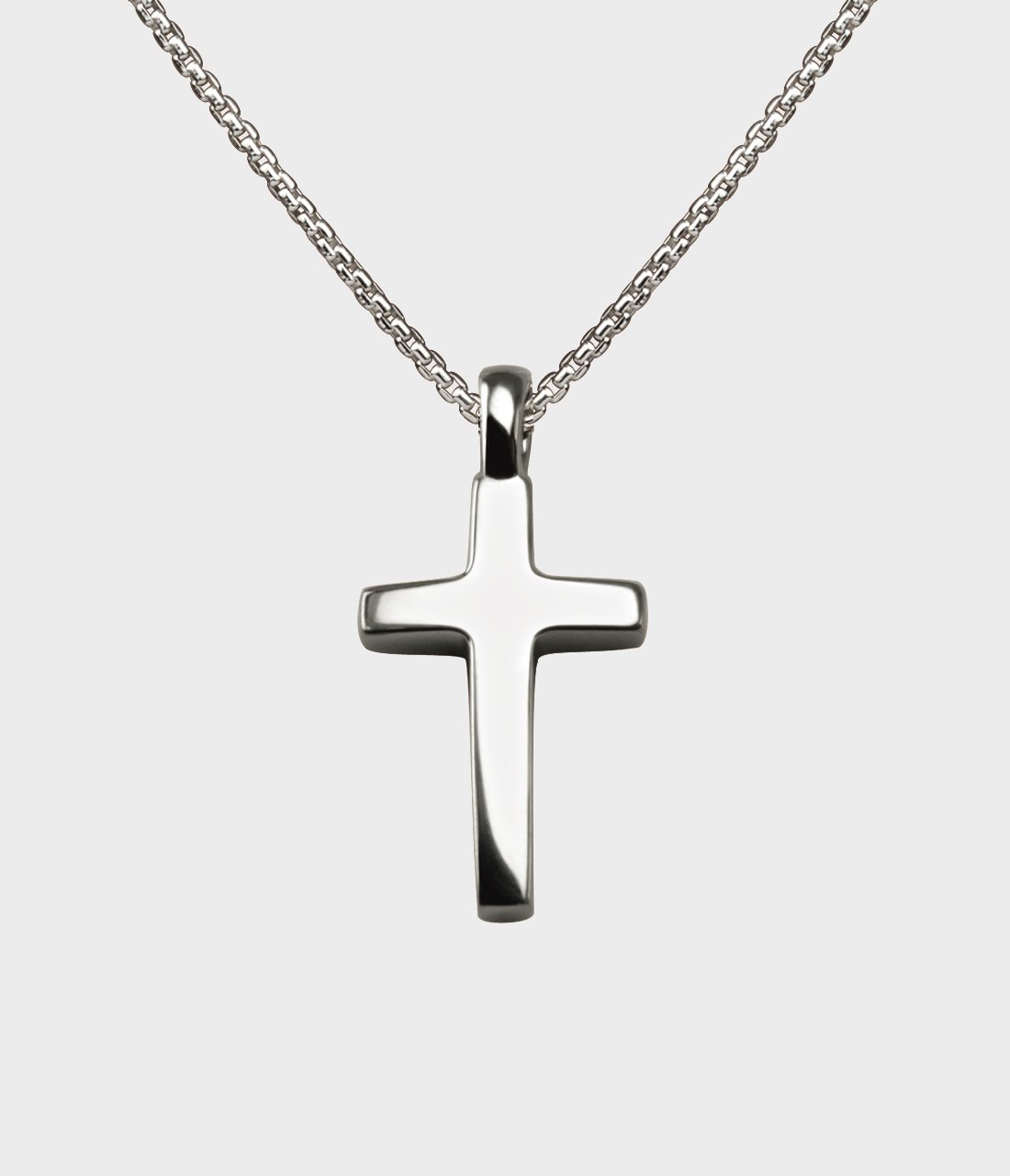 Mens white gold sale cross and chain