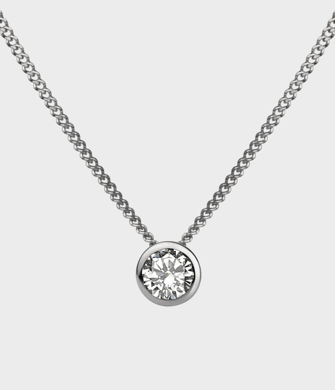 Silver on sale solitaire necklace