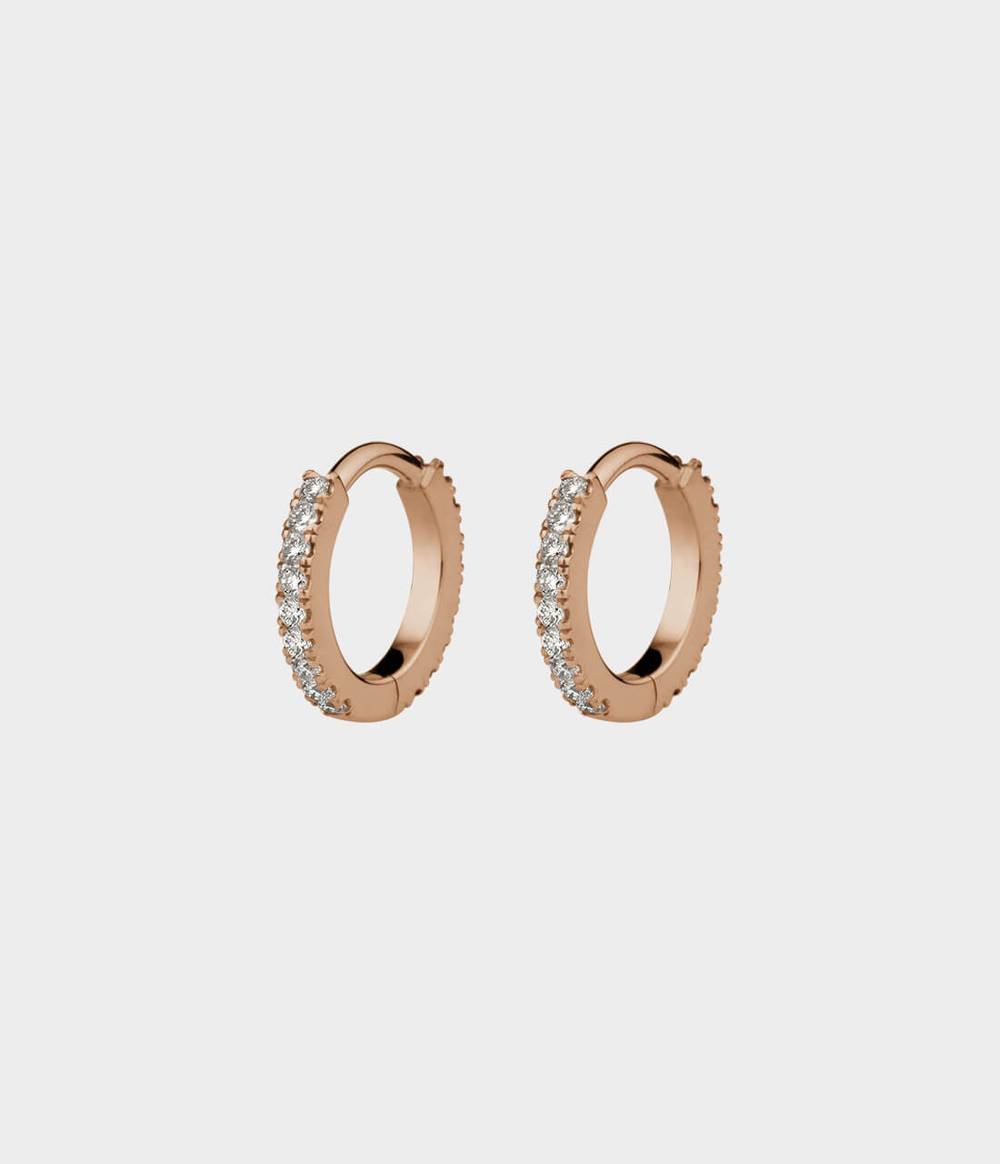 Pavé Diamond Hoop Earrings Extra Small