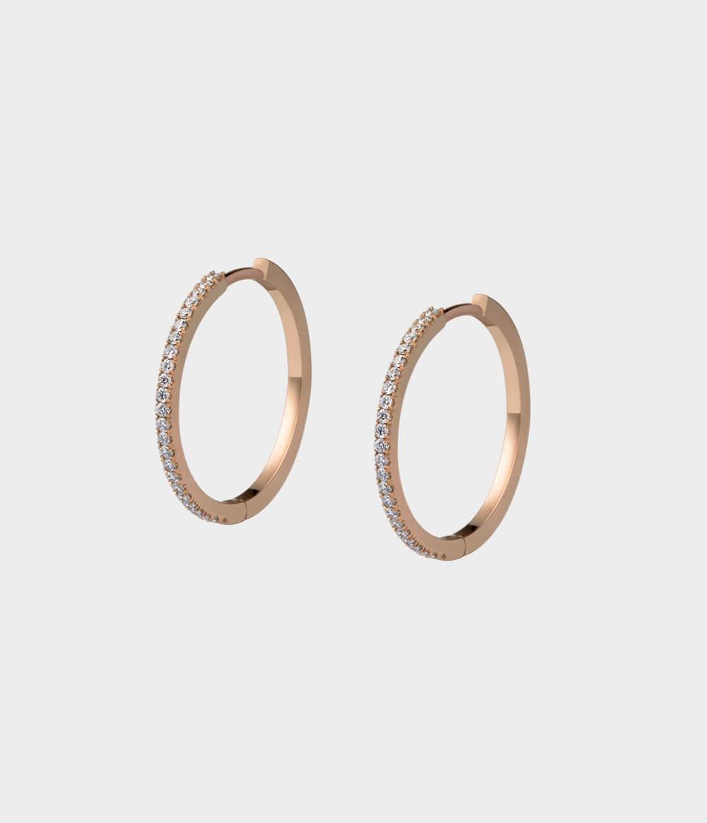 Pavé Diamond Hoop Earrings Large