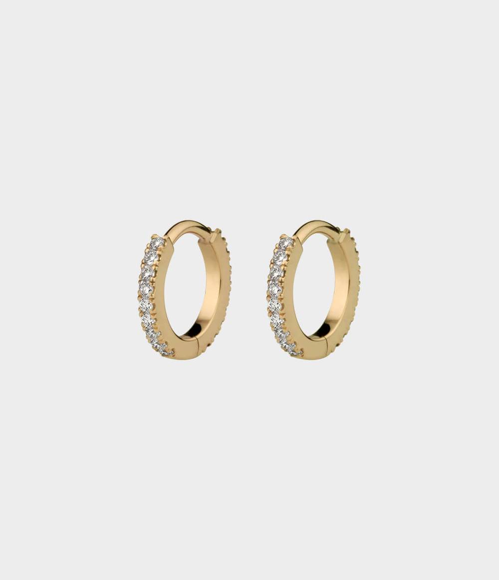 Pavé Diamond Hoop Earrings Extra Small