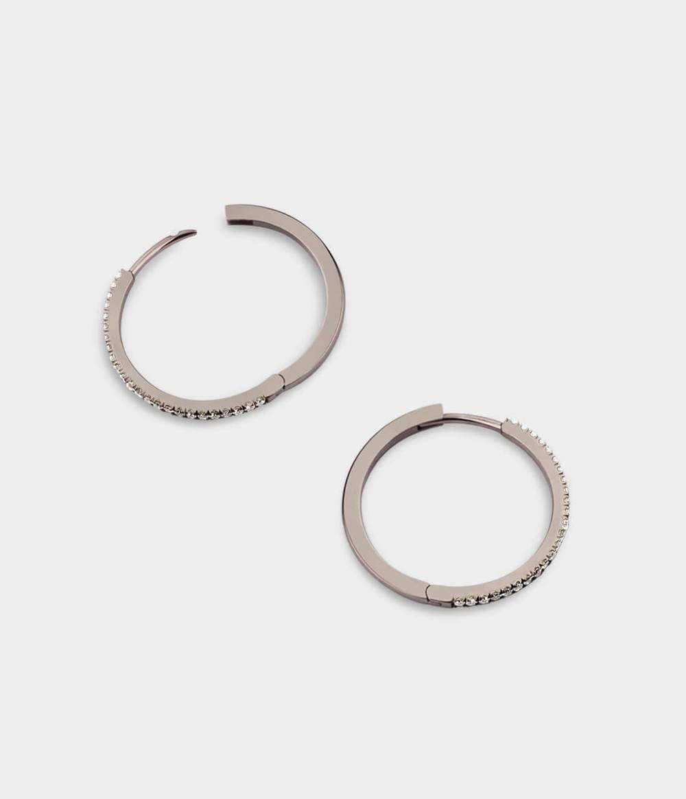 Pavé Diamond Hoop Earrings Large