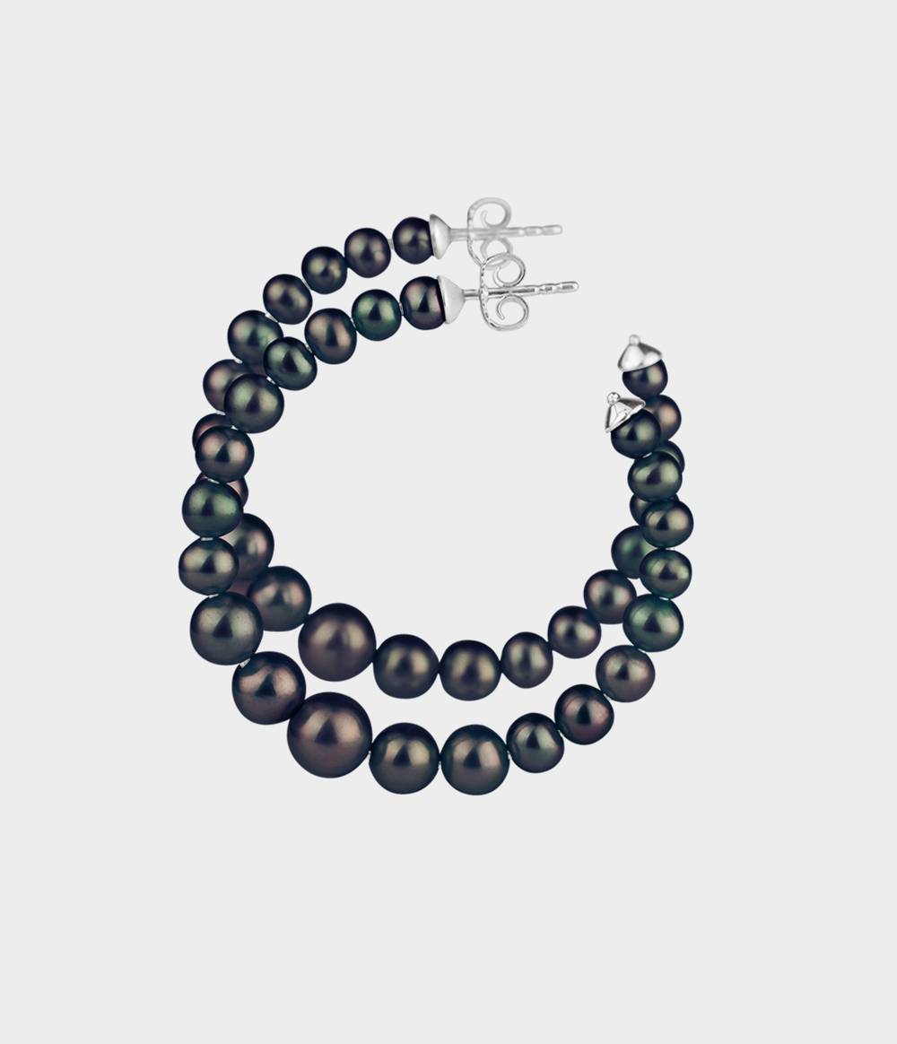 Large Colette Pearl Hoop Earrings