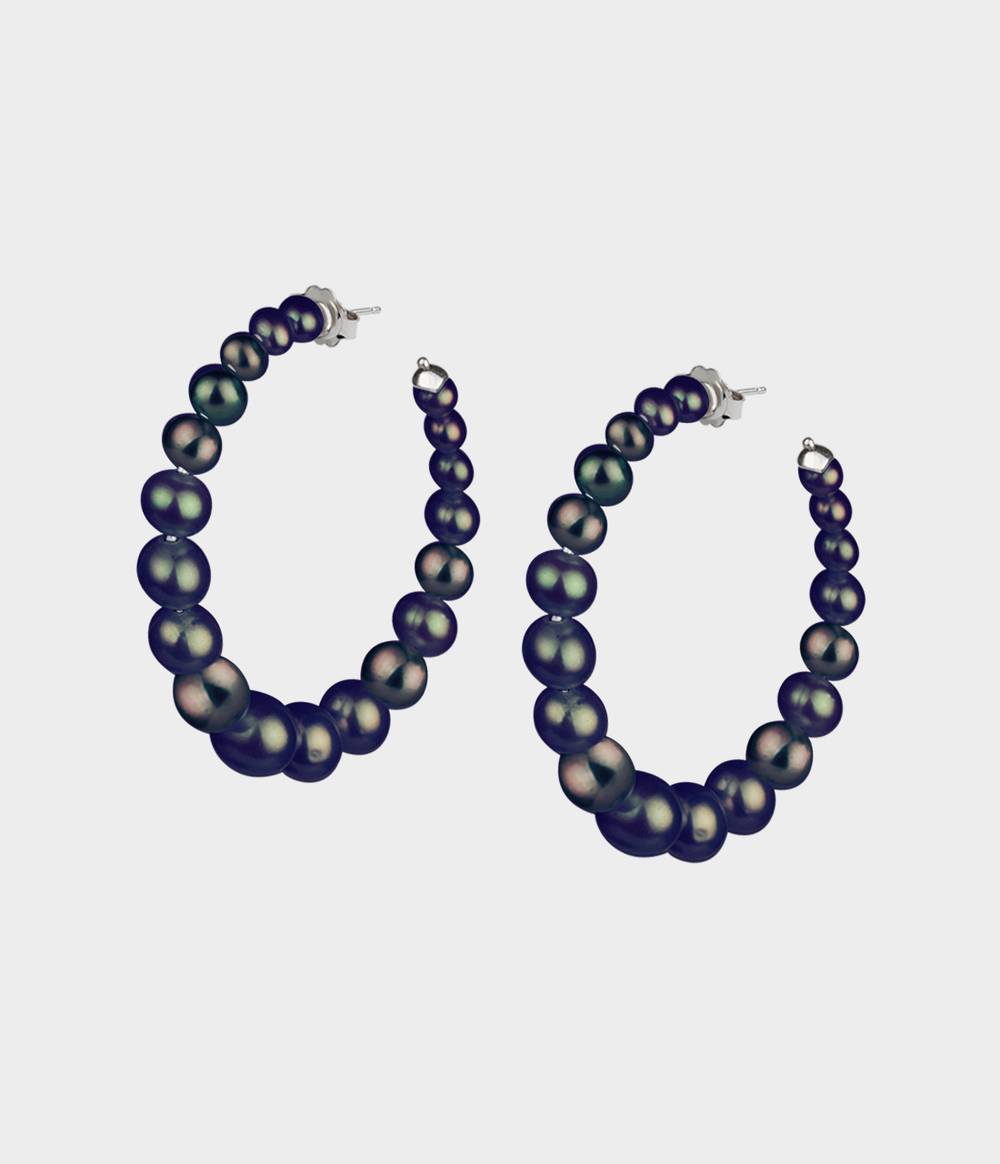 Large Colette Pearl Hoop Earrings