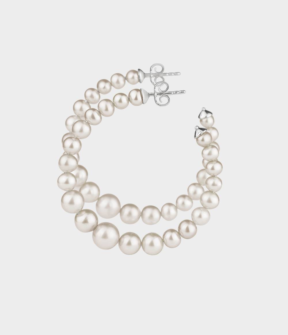 Large Colette Pearl Hoop Earrings