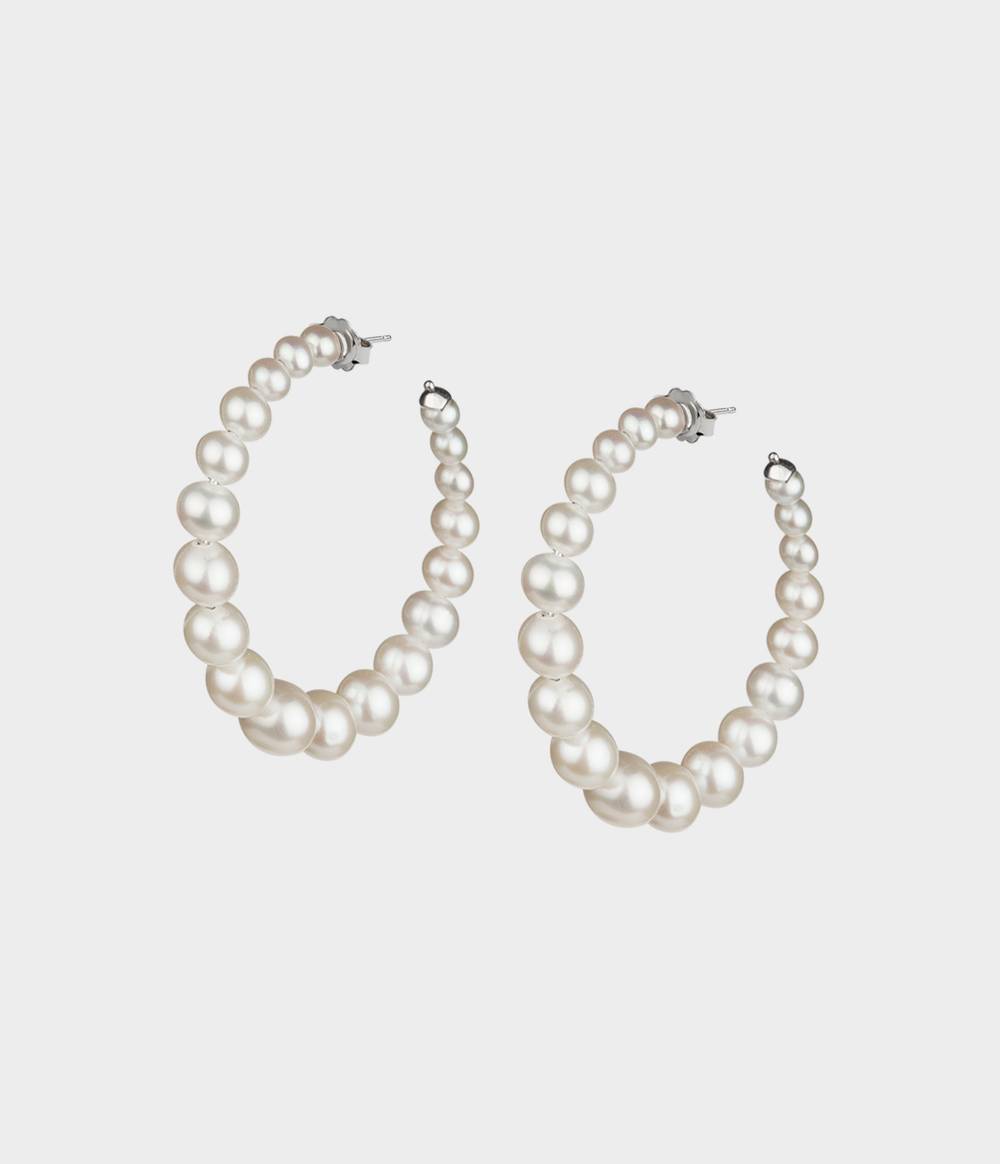 Colette Pearl Hoop Earrings