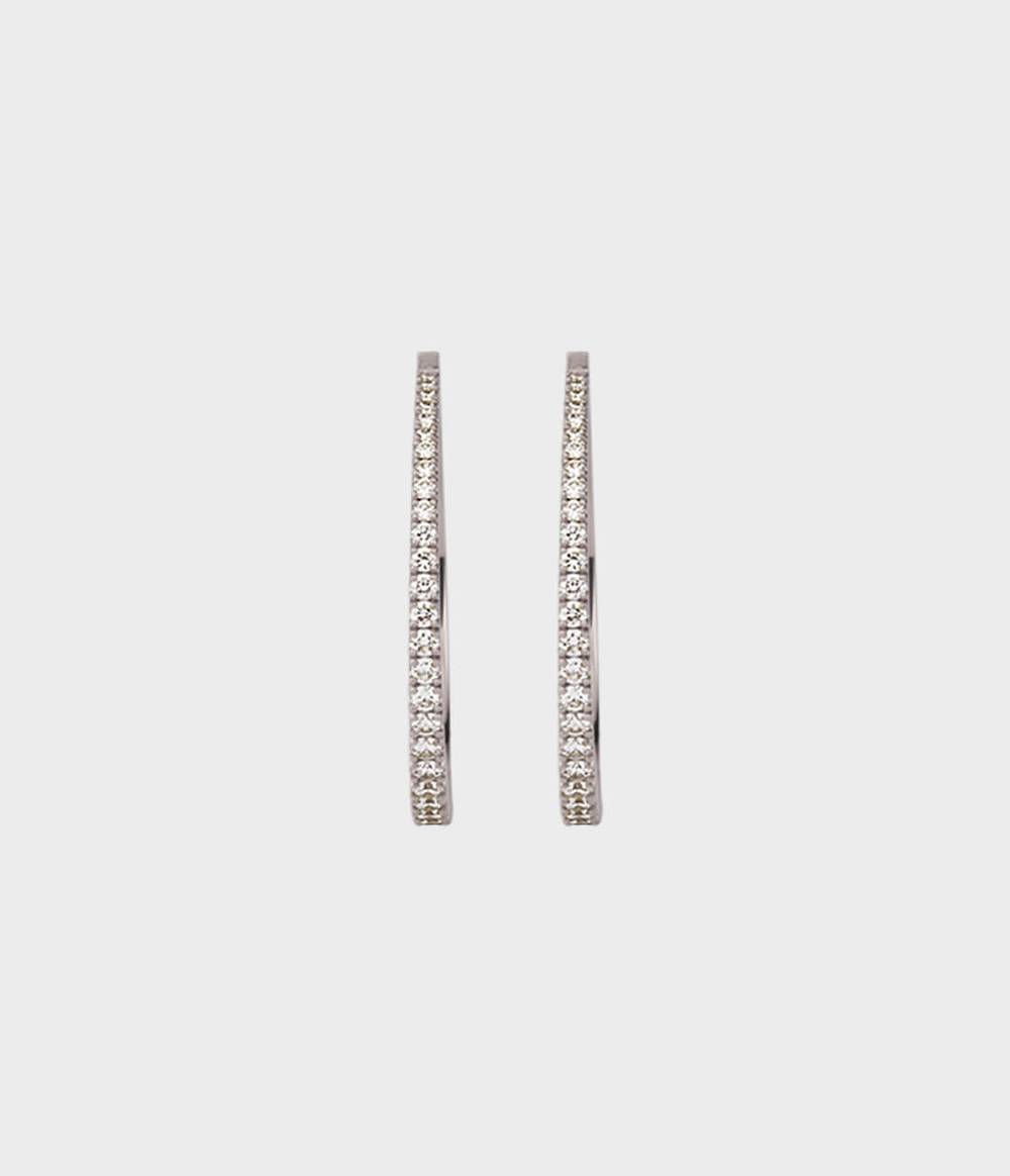 Pavé Diamond Tapered Hoops