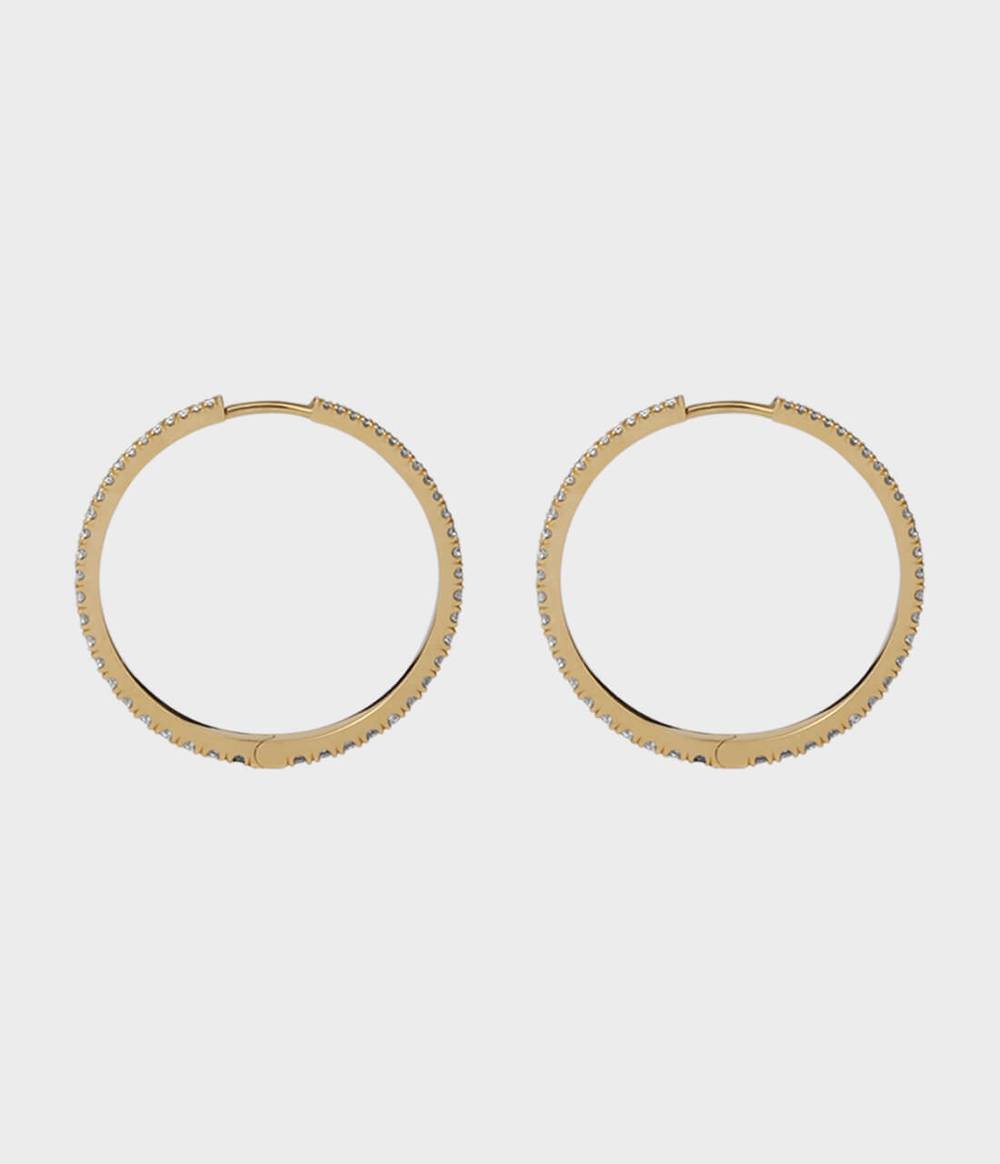 Pavé Diamond Tapered Hoops