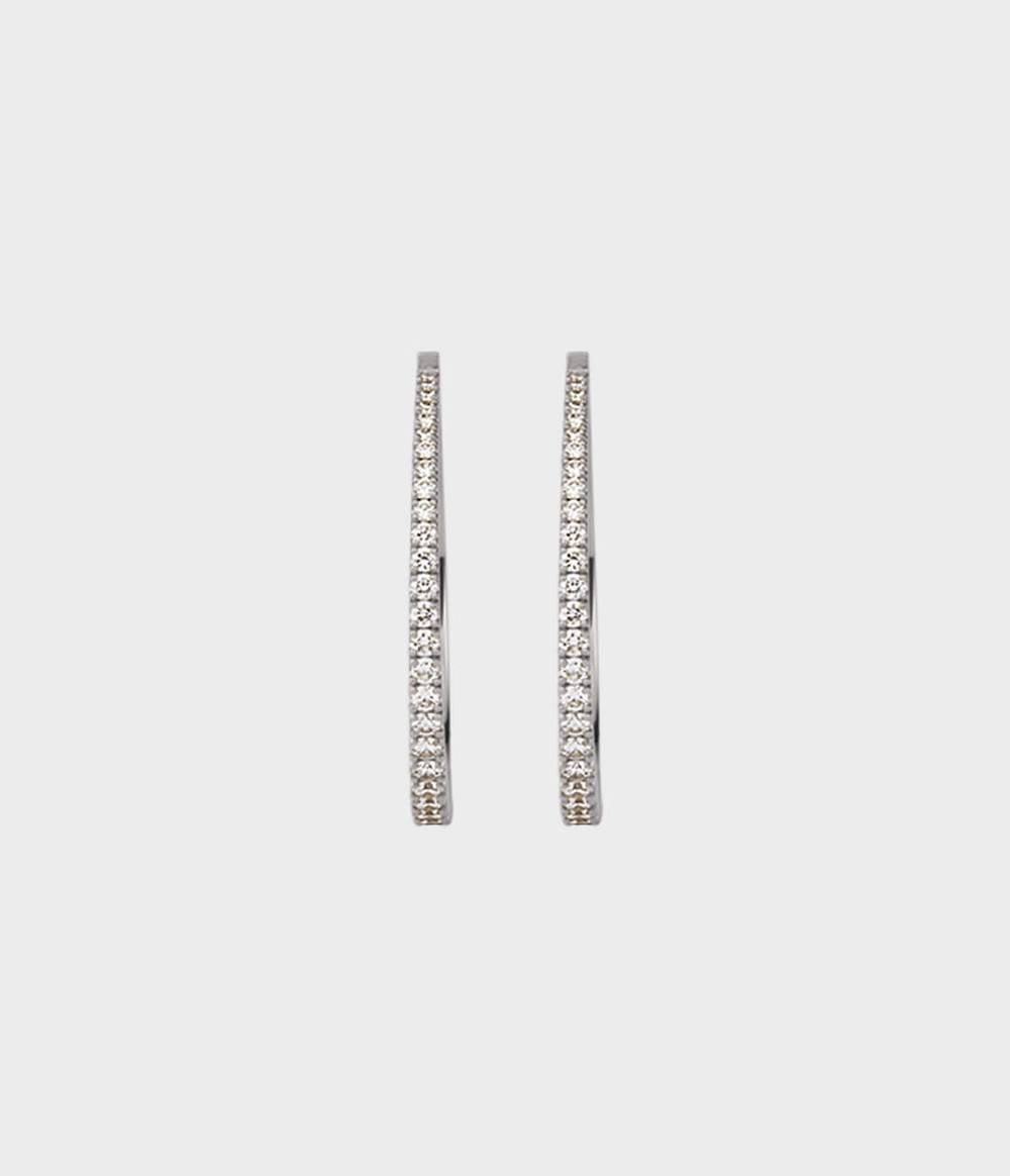 Pavé Diamond Tapered Hoops