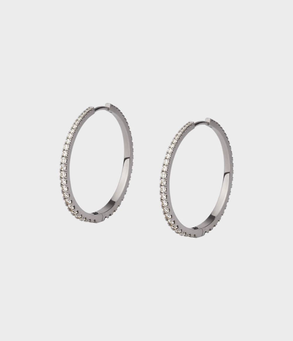 Pavé Diamond Tapered Hoops