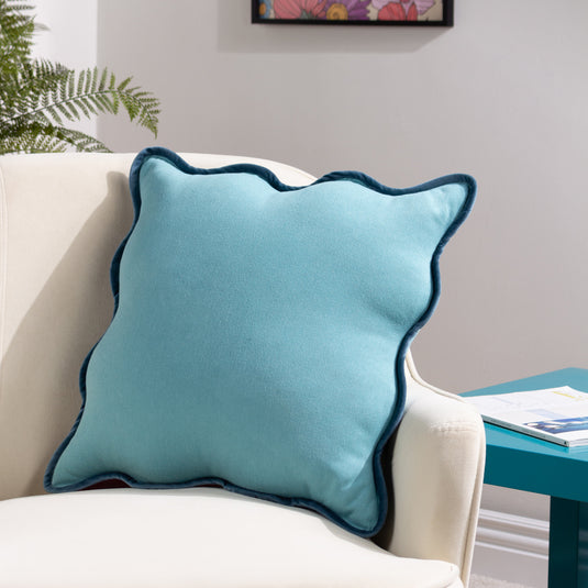 blue cushions. The Blue Home Edit