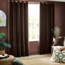 brown curtains. The Brown Home Edit