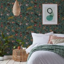 green wallpaper. The Green Home Edit