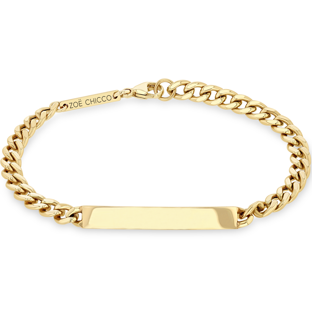 14kt gold id bracelet deals