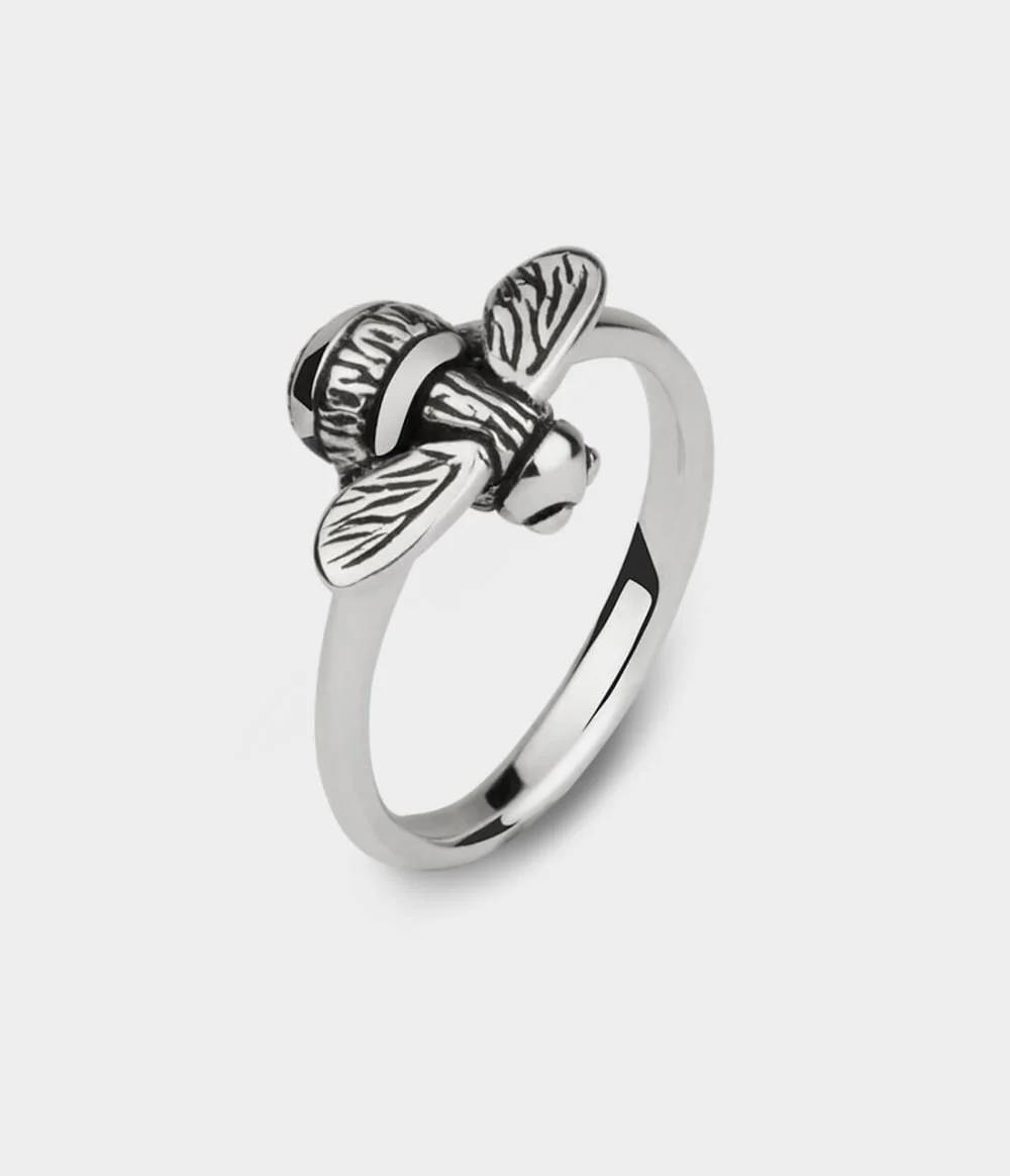 Bumble Bee Ring in Silver, Size M