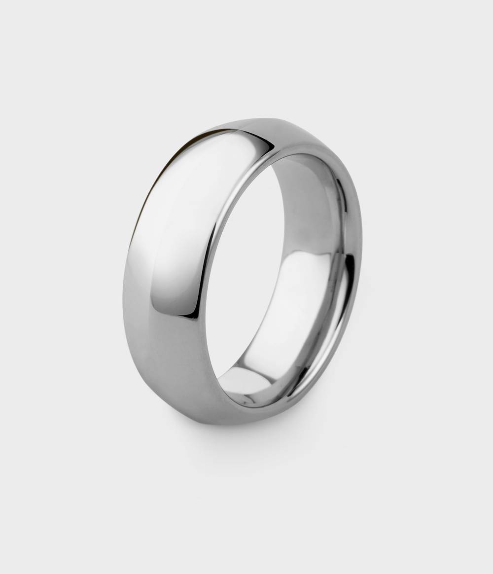 Angel Wide Wedding Ring in Silver, Size T