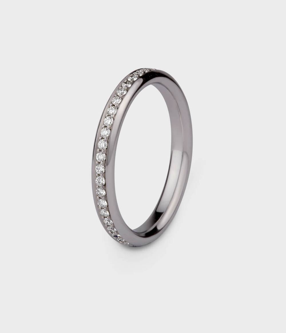 Halo Full Eternity Ring in Platinum with Diamonds, Size L